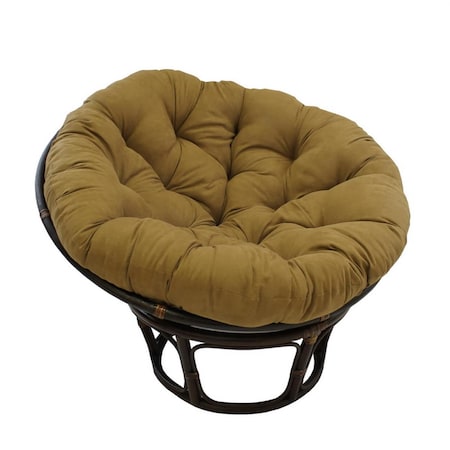International Caravan 42 in. Rattan Papasan Chair with Micro Suede Cushion, Saddle Brown 3312-MS-SB